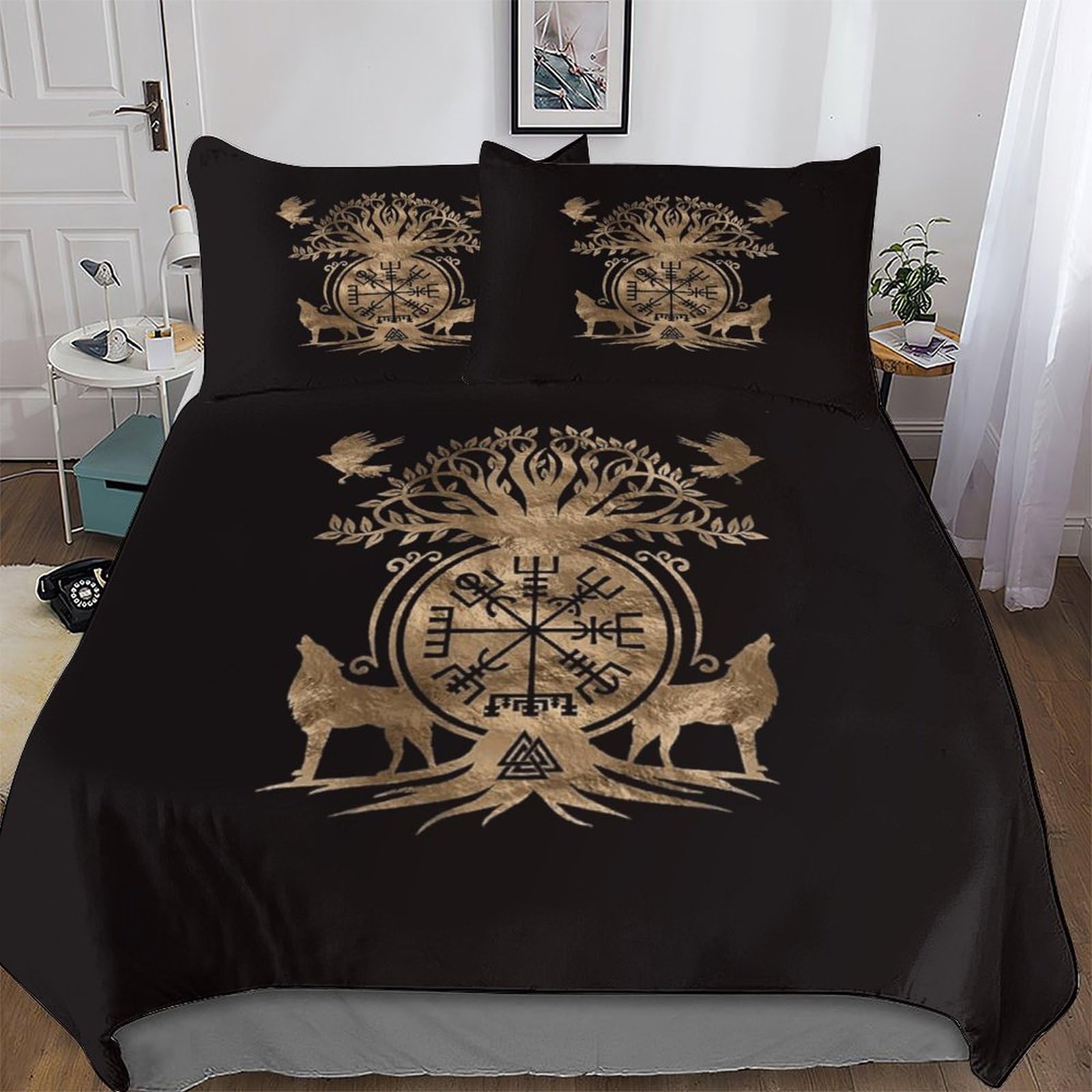 Housse de couette Viking Myth King 220x240cm avec 2 taies d'oreiller