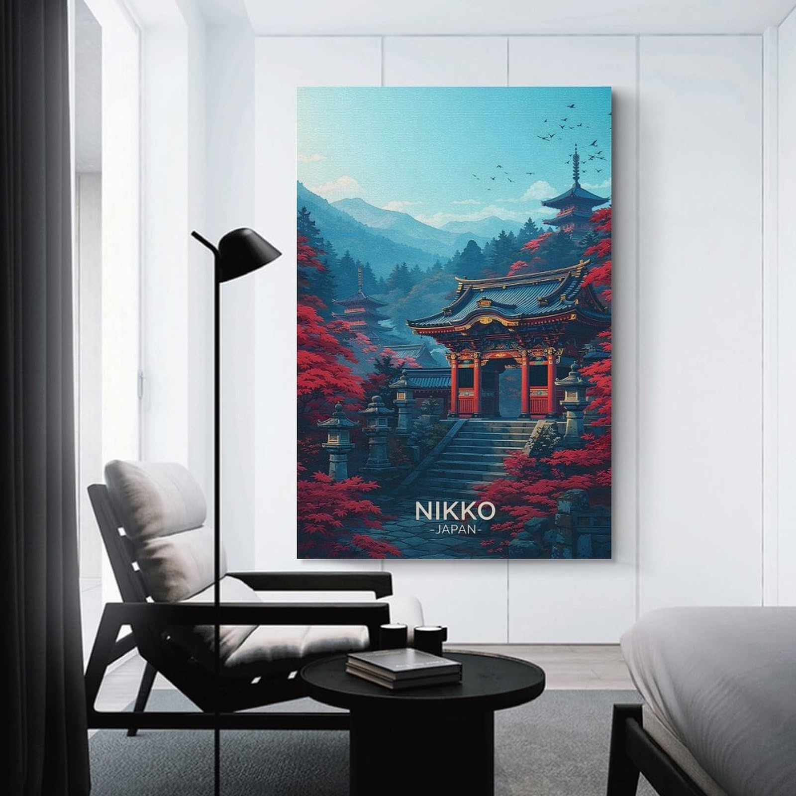 Junmoney Nikko Japan Temple Autumn Home Decor Wall Art, 24x36inch(60x90cm), for Wall Displays, Bedrooms Or Room Updates, Ideal for Building A Coordinated Art Wall