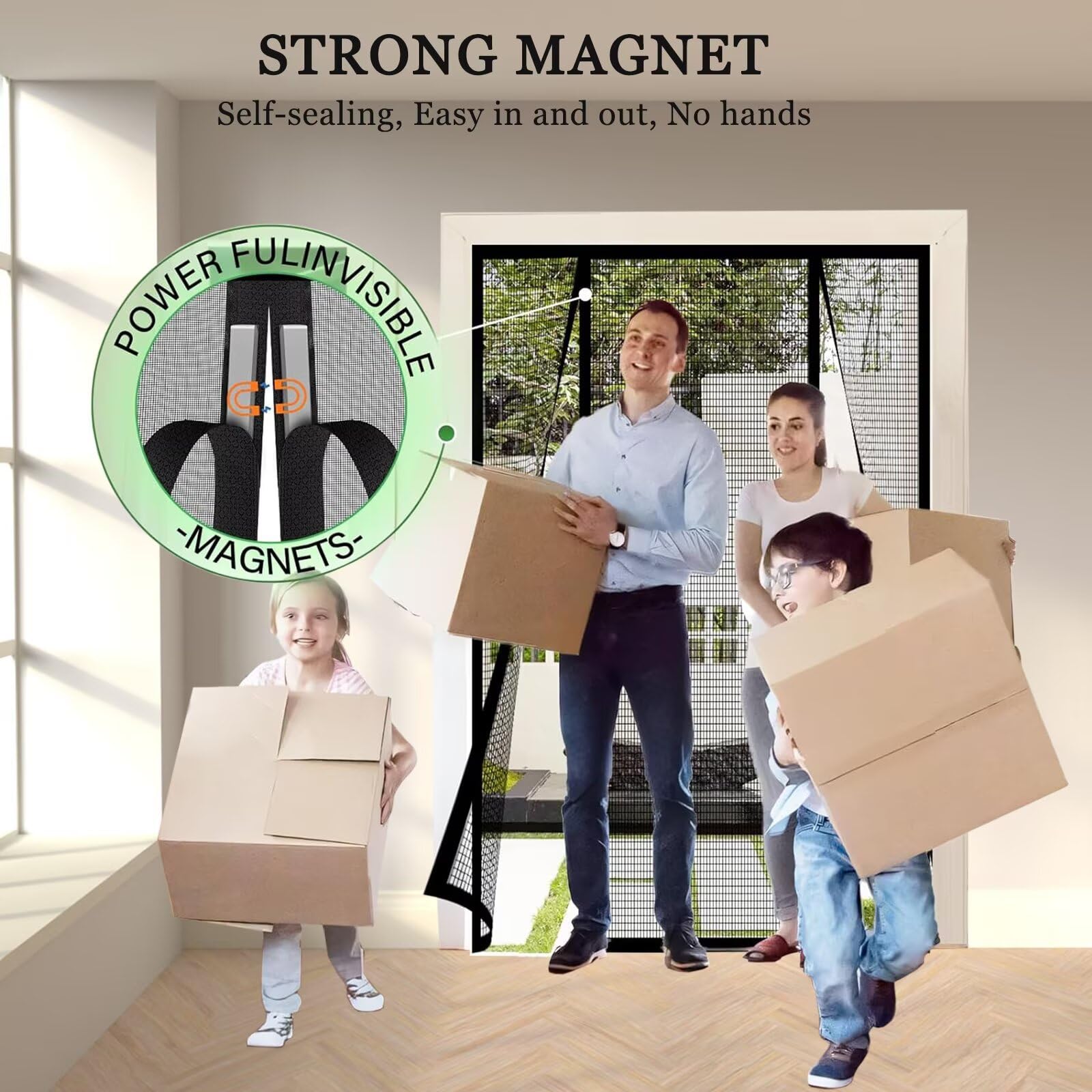 Zanzariera Forti 165x225cm Nero Magnetica er Porte Zanzariere Magnetiche per Tenda Calamita