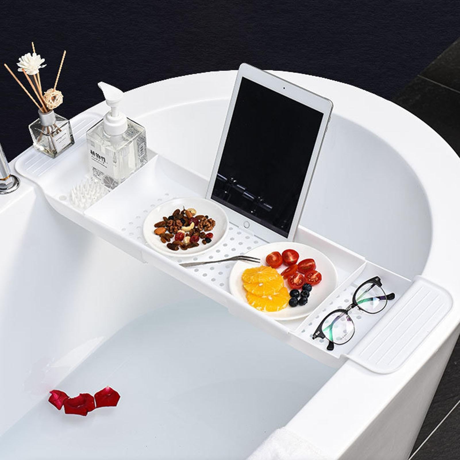 Bandeja De Bañera De Plástico Multifuncional, Bandeja De Bañera Extensible, Bandeja De Bañera, Bandeja De Bañera Retractable, Bandeja De Baño Ajustable para Bañera