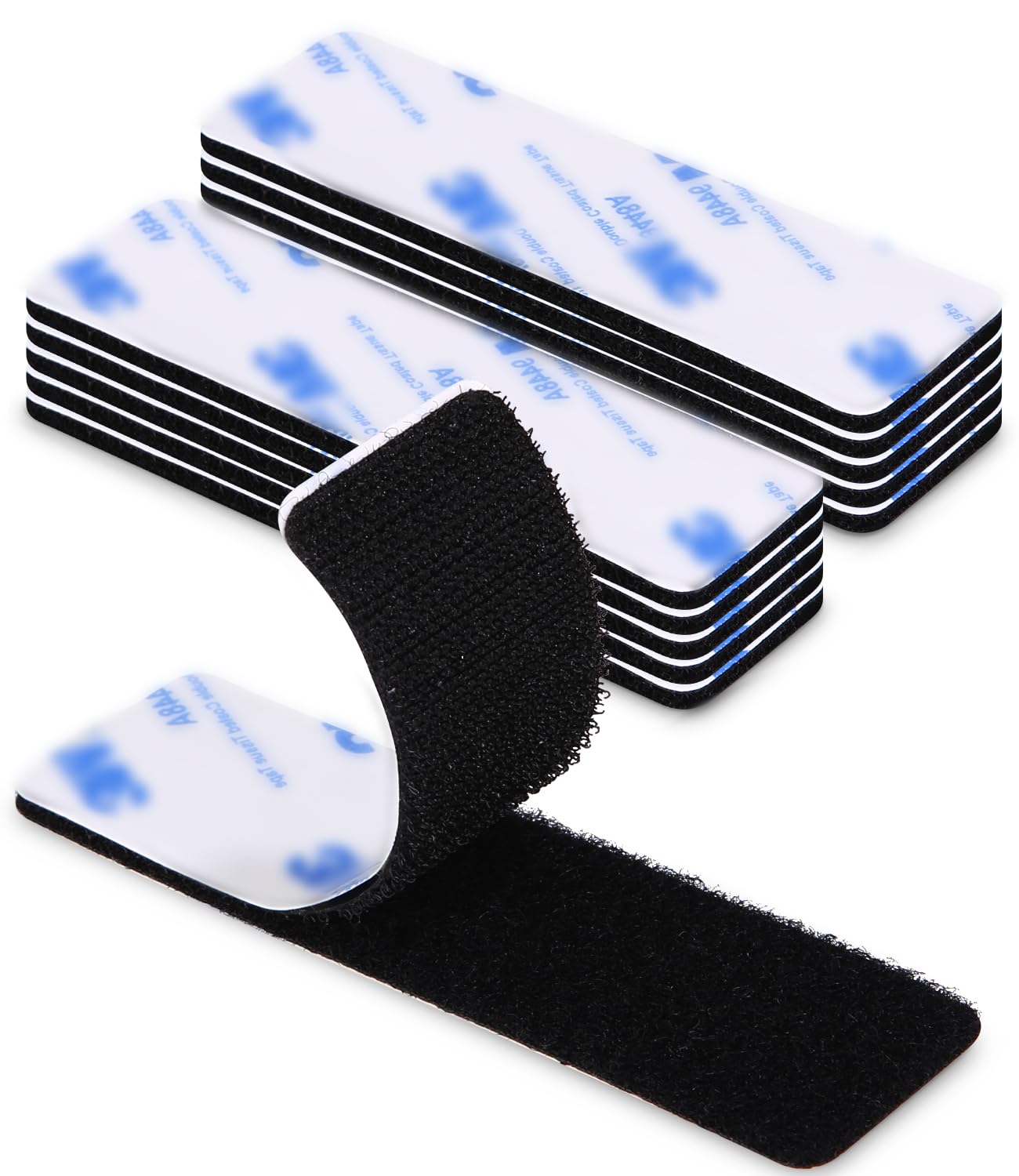 Lot 12 Bandes Scratch Double Face Extra Fort 3x10 Cm - Ruban Adhésif Réutilisable 500+ Fois - Fixation Murale Sans Clou Pour Maison & Voiture