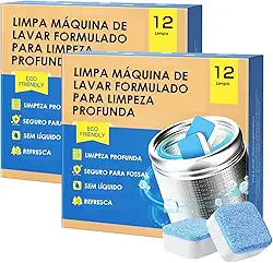 Pastilhas Efervescentes de Limpeza para Máquinas de Lavar, Limpeza Profunda, Formato em Pastilha (24)