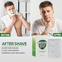 Vista 3 de Bloque de alumbre natural para después del afeitado, 3.5 onzas (3.53 oz) calmante de la piel y calma instantánea de la maquinilla de afeitar