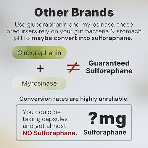 Miniatura 6 de Suplemento de sulforafano estabilizado puro de 10 mg de extracto de brote de brócoli, desintoxicación celular, apoyo para la salud del hígado y el