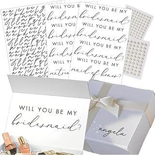 Personalized Will You Be My Bridesmaid Sticker with Name Pearl Decal Vinyl Proposal Decal Custom Name Decals DTF Transfer for Bridesmaids Box Bridal Shower Wedding Bachelorette Party