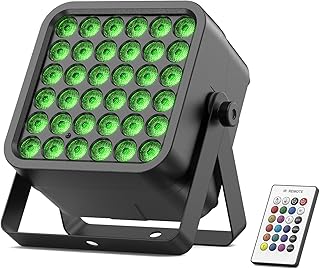 Rechargeable Par Can Lights, 72W RGB 5200mAh Uplights Battery Powered Stage Light, Wireless DJ Lights Sound Activated with Remote & DMX Control for Festivals, Weddings, Bars, Churches, DJ (1 Pack)