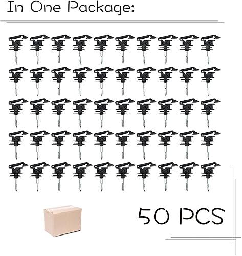 Miniatura 2 de Cerca eléctrica Tornillo en poste de madera Aislador de animales de granja Esgrima 50P Negro