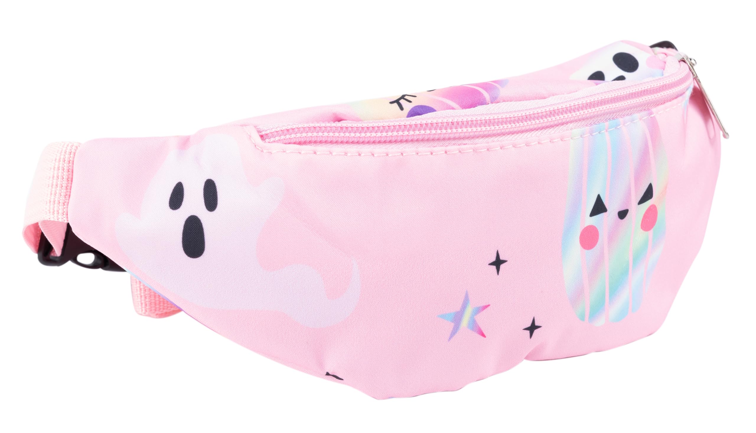 Children's Cartoon Fanny Pack For Boys And Girls Cute Nylon Pink Ghost Pumpkin One Shoulder Bag Kids Chest bag Crossbody Bag, 3-11 Years (Pink Ghost Pumpkin)