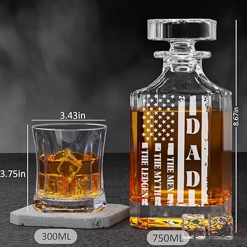 Miniatura 12 de Decantador de whisky grabado con la bandera estadounidense We The People, juego de decantador con 2 vasos para licor, whisky, bourbon o vino, regalo