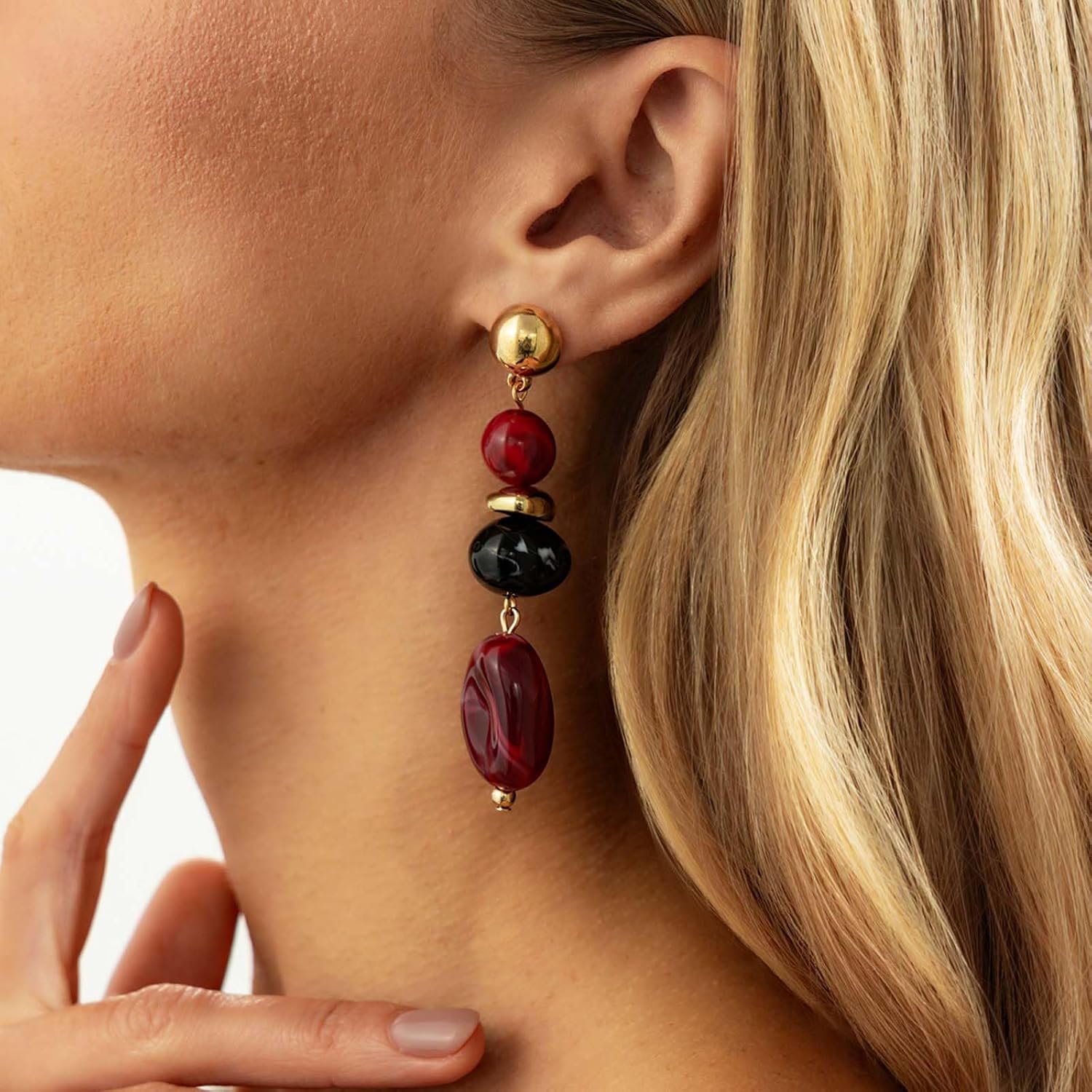 Amber Earrings for Women Brown Crystal Earrings Brown Earring for Women Dangling Teardrop Delicate Vintage Style Gifts - Image 3