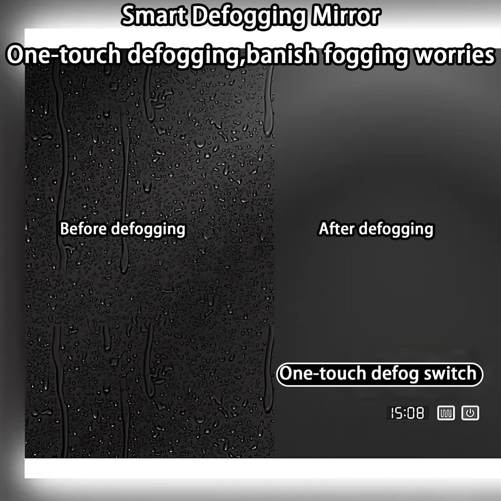 52IN Bathroom Vanity with Sink - Wall Mounted Bathroom Vanity Include Smart Defogging Mirror and Multiple Storage Spaces — view 4