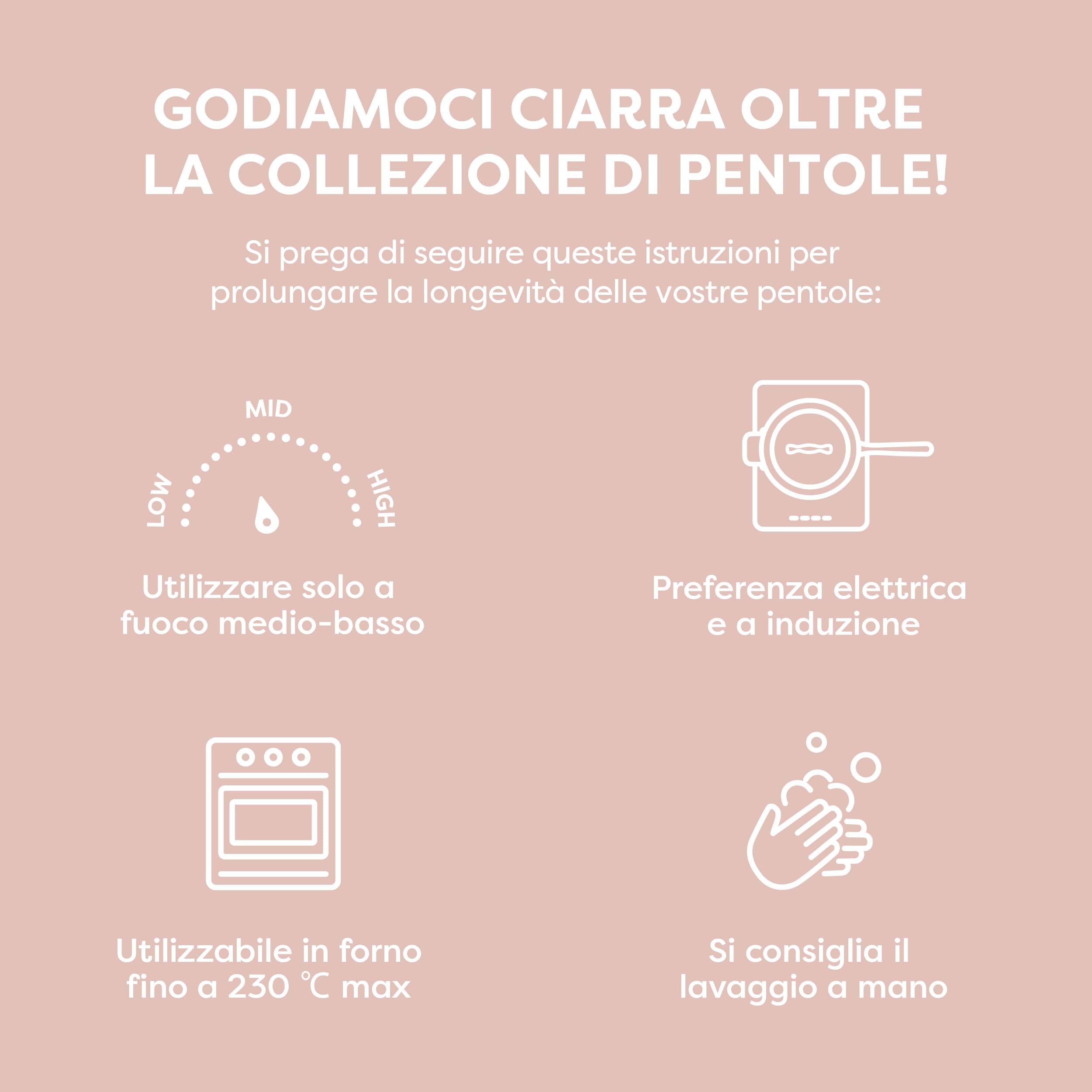 Ciarra Beyond - Pentole Set 7 pezzi - Padella 26 cm - Padella 28 cm/4,2 L - Casseruola 24 cm/5,9 L e 20 cm/2,8 L - Rivestimento antiaderente - Tutte le fonti di calore compresa induzione-Rosa