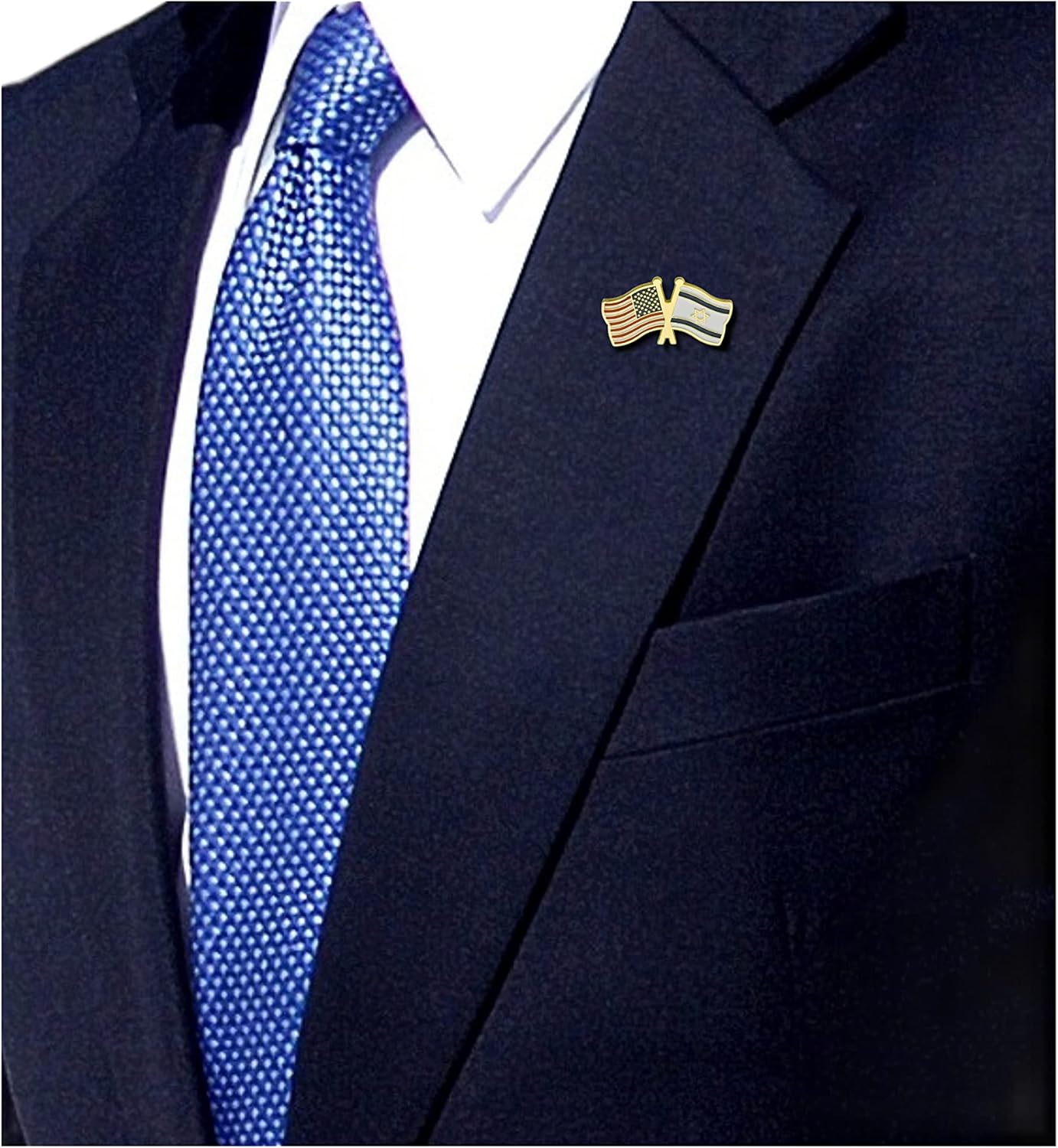 Israel Crossed Double Flag Lapel Pin Small Mini Israeli Friendship Pin Badge,Pack of 4 - Image 4