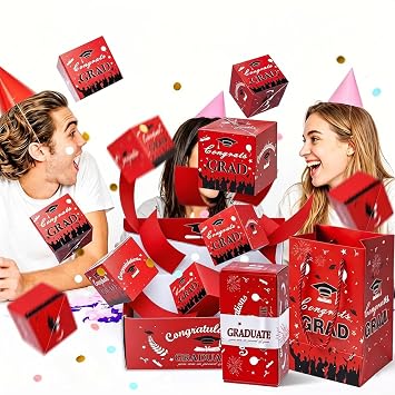Christmas Surprise Box, 2025 New Surprise Box Gift Box Creating the Most Surprising Gift Explosion for Money, Folding Bouncing Red Envelope Gift Box with Confetti for Christmas Birthday Anniversary Valentine Proposal B 20PCS