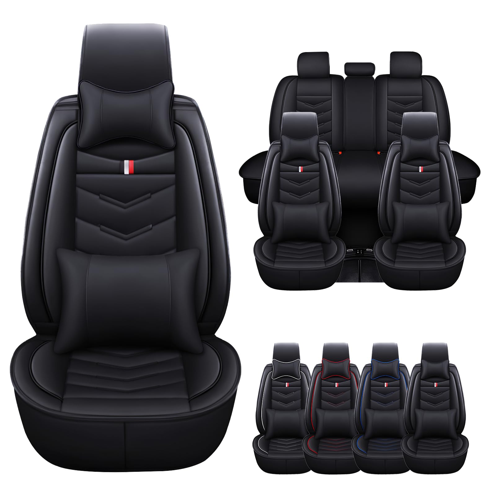 Car Seat Cover for Ford Transit (Black, 5 Seats Luxury)