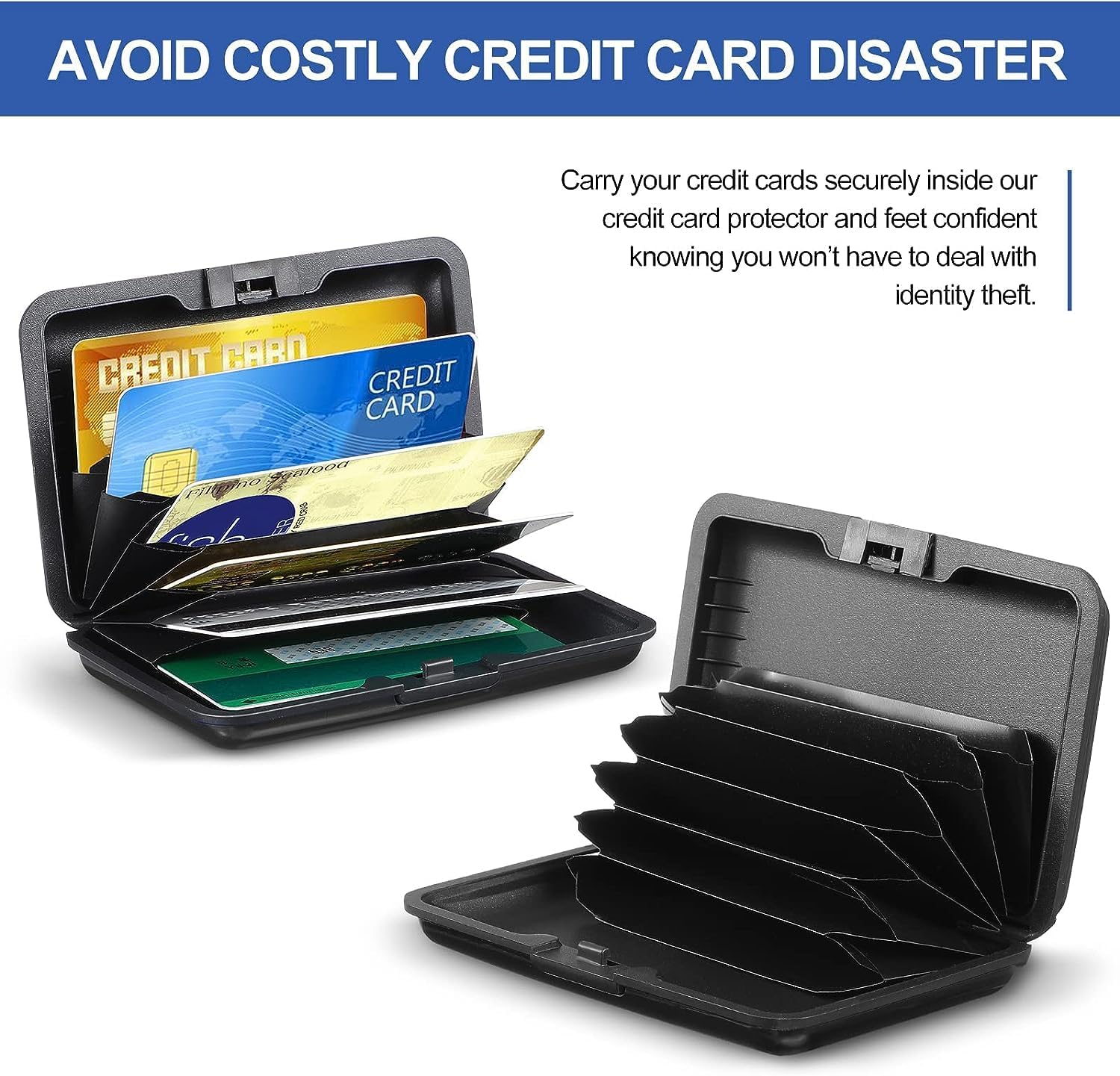 SCYORK RFID Blocking Credit Card Protector,RFID Blocking Aluminum Wallets for Women & Men Card Holder for Metal ID Credit Cards Case (New Upgraded) (silver)_1PC