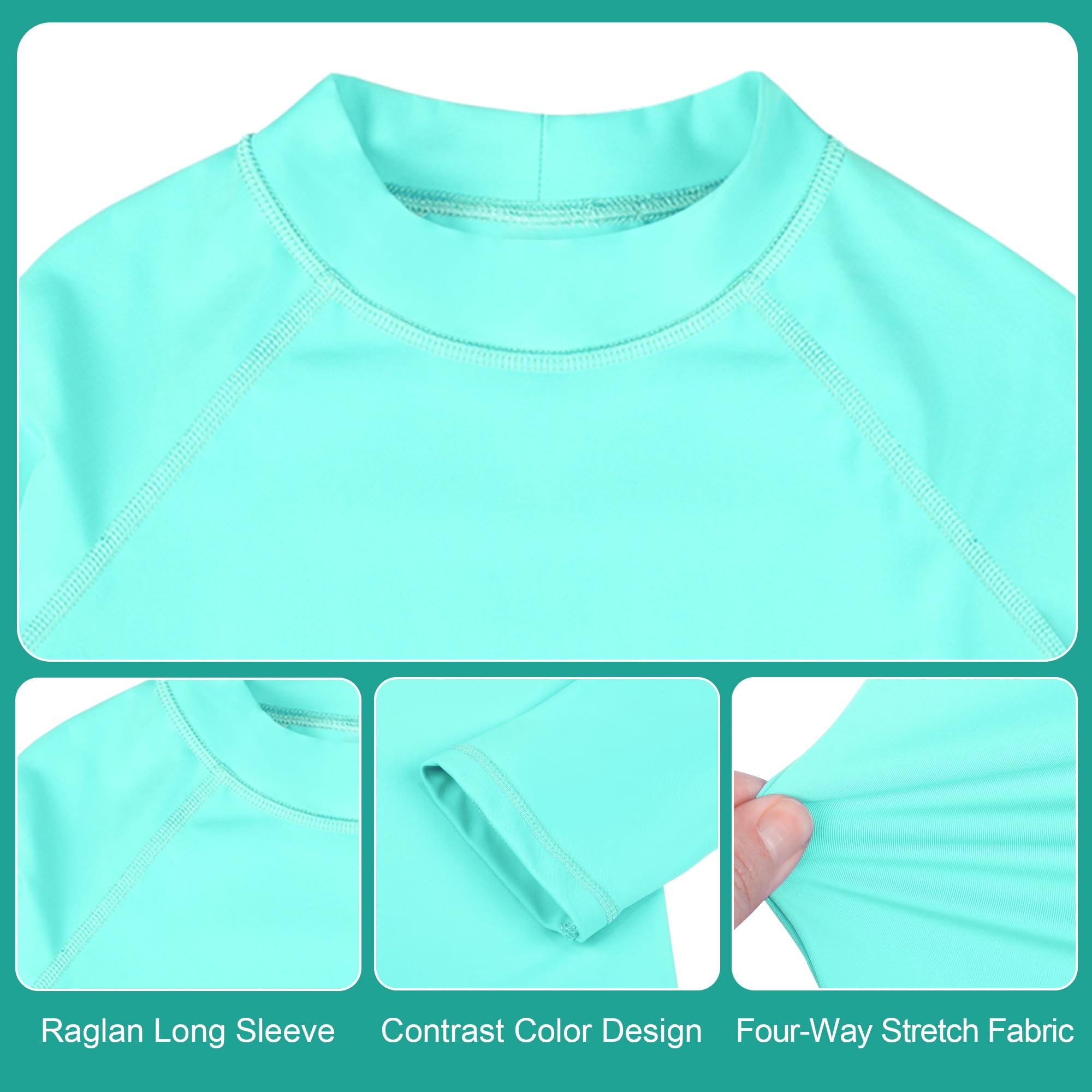 BIG ELEPHANT 3 Pièces de Bain Anti-UV pour Garçon Maillot de Bain à Manche Longue Enfants Rashguard pour Surf Natation Plongée Plage