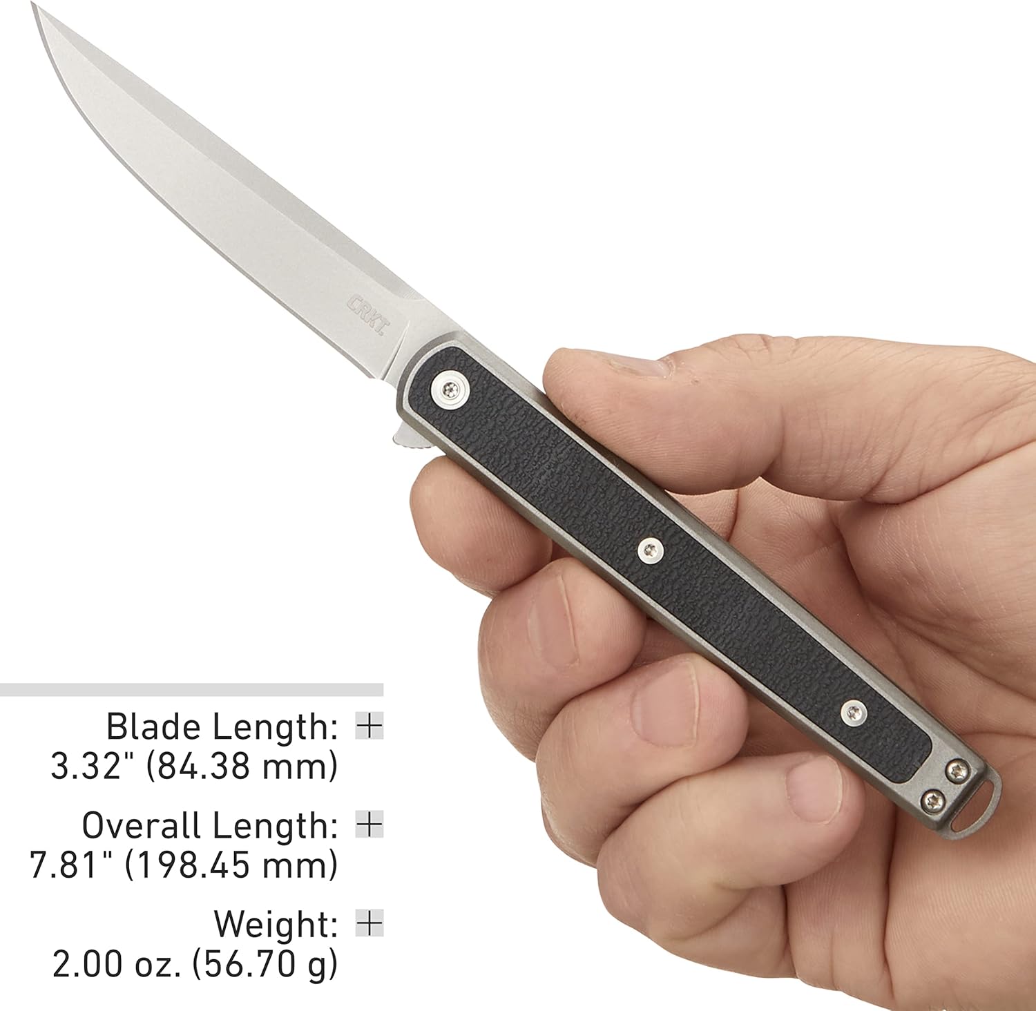 CRKT Seis Everyday Carry EDC Pocket Folding Knife with Liner Lock: 1.4116 Plain Edge Blade, Glass-Reinforced Nylon Handle, Reversible Pocket Clip, 7123