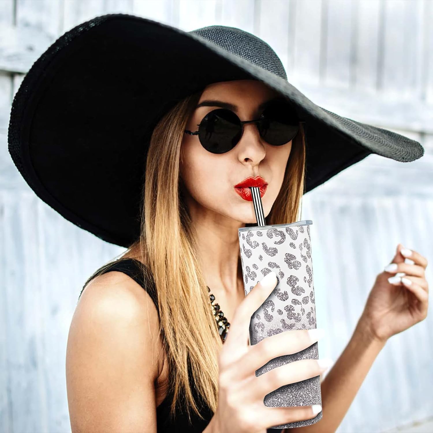 Leopard Tumbler With Lid and Straw Cheetah Cup Leopard Print Skinny Tumbler Cheetah Print Cups Water Bottle Coffee Mug Gifts for Women - Image 4