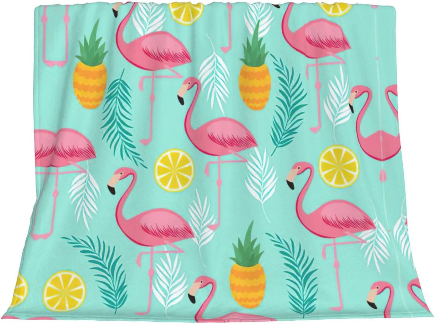 Pink Flamingo Print Cozy Soft Blankets Warm 50x60 in Lightweight Blanket for Camping Travel