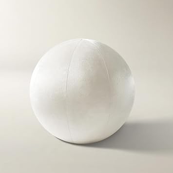 Z Gallerie Veda Velvet Ball Pillow, 12 Inch, Ivory | Modern Sculptural Spherical, Luxury Plush Round, Sofa Bedroom Living Room Decor