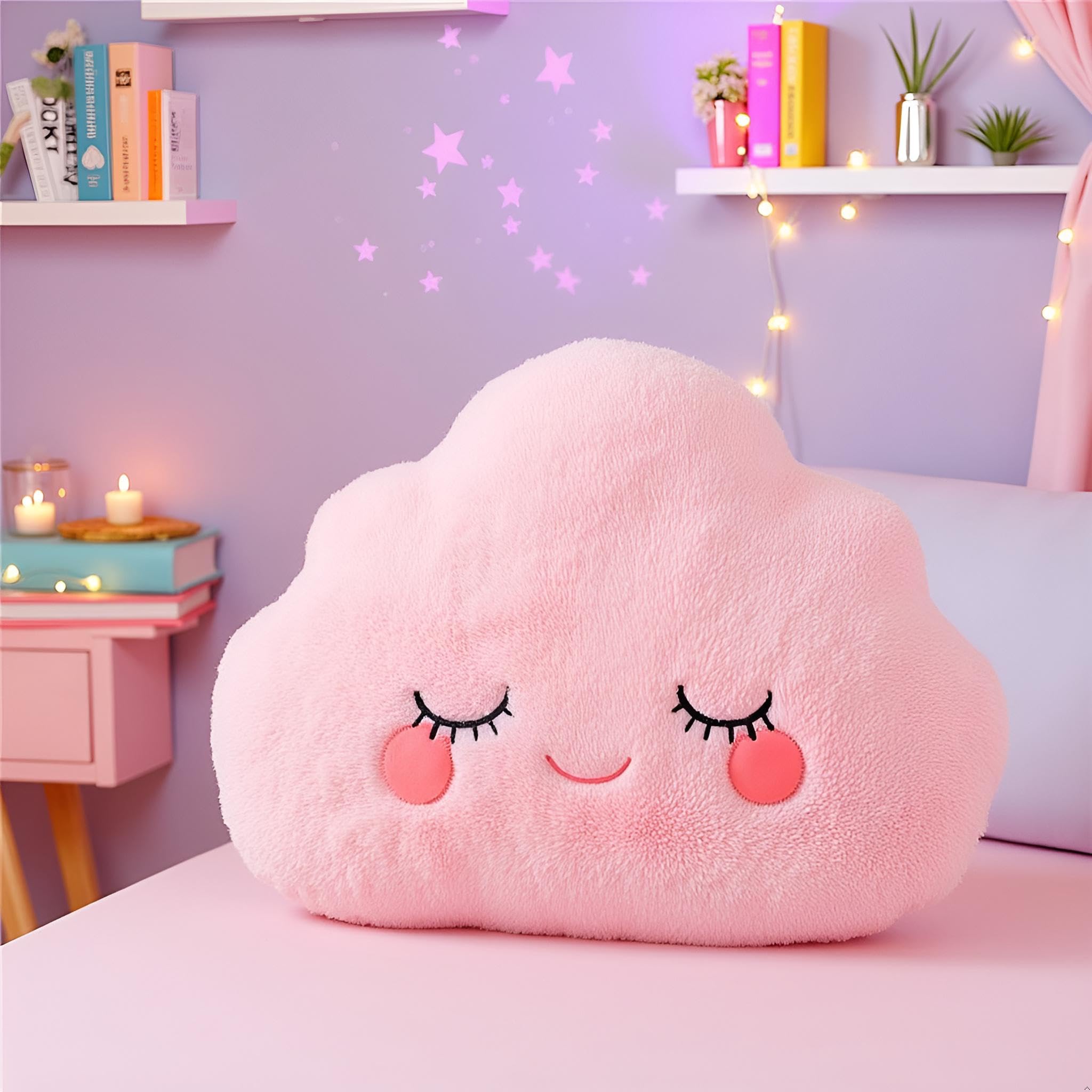 Set De 3 Coussins Doux Décoratifs - Formes Lune, Étoile Et Nuage, Peluche, Pour Chambre D'Enfant Ou Canapé