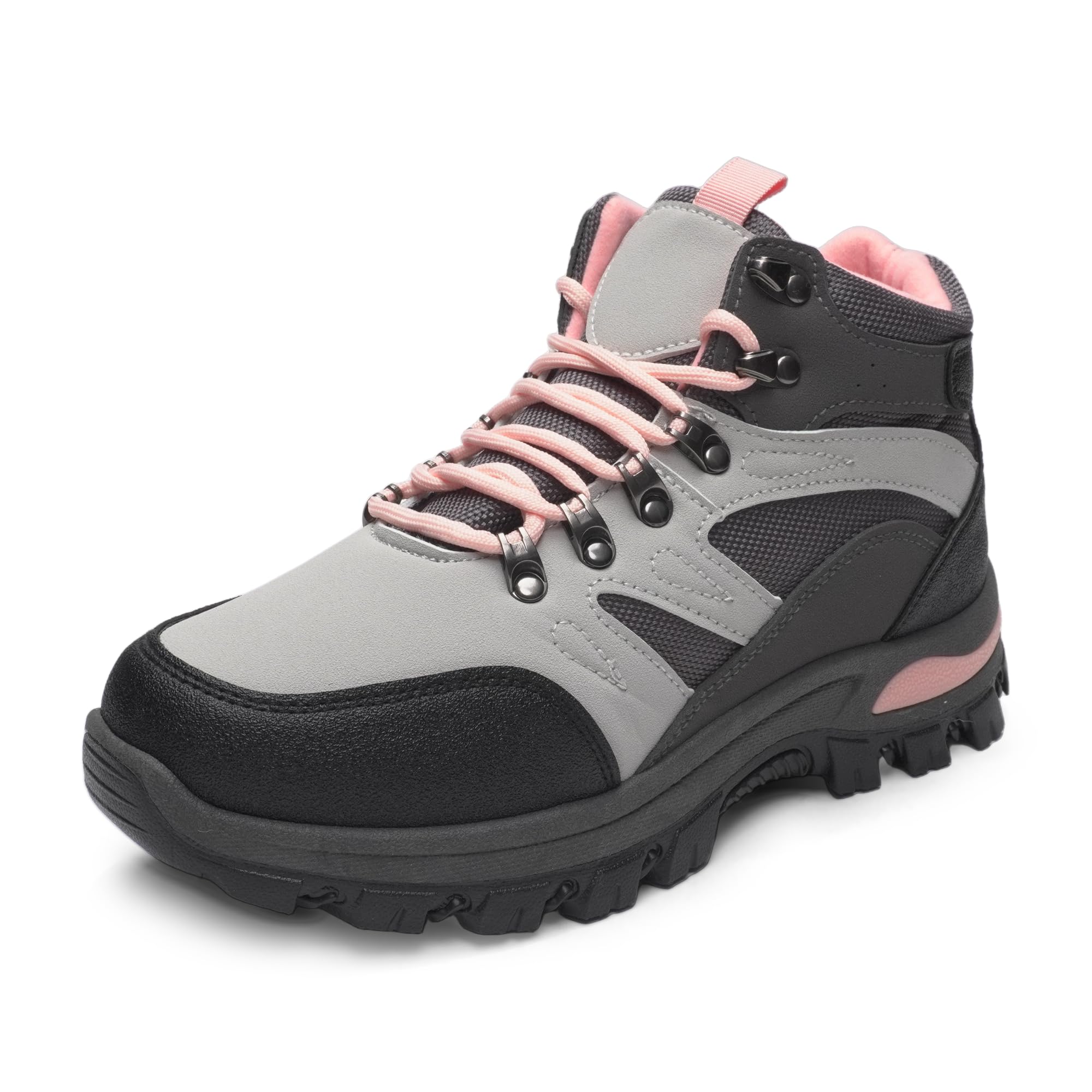 JOMIX Scarpe Trekking Donna Scarponcini Outdoor Stringati alla Caviglia | Suola carrarmato antiscivolo allacciatura regolabile e collarino imbottito per passeggiate outdoor e uso quotidiano