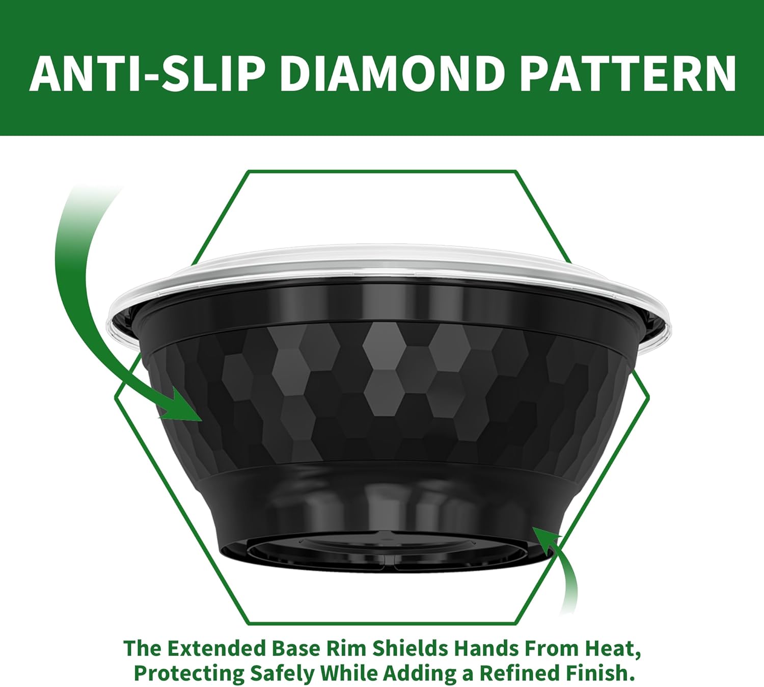 Meal Prep Bowls Containers, 50 Sets 48oz (100-Piece) Plastic Bowls with Lids for Soup Salad, Disposable To Go Food Storage Container, Round Lunch Box, BPA Free, Microwave/Dishwasher/Freezer Safe - Image 3