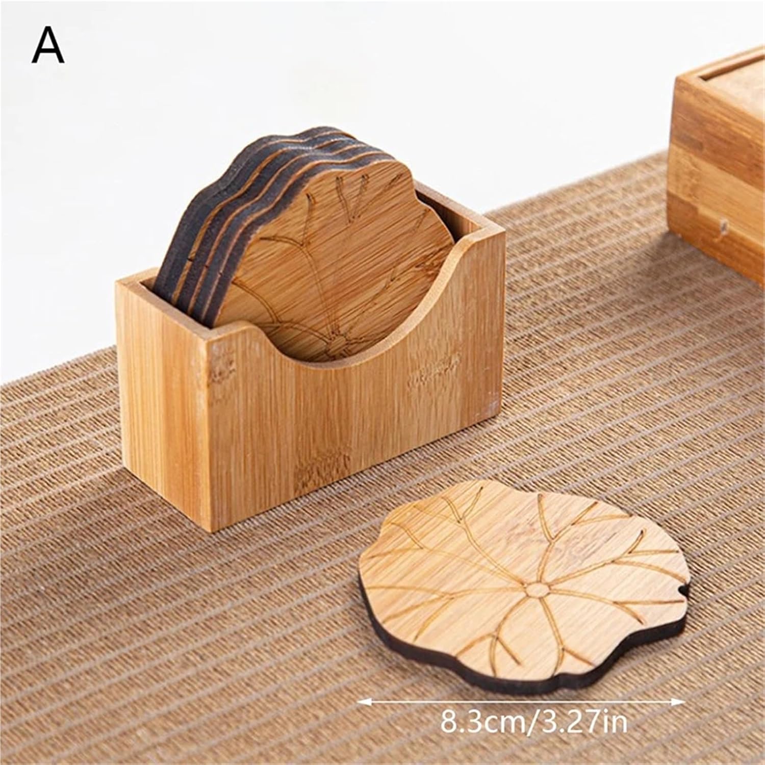 Wooden Coasters 10Pcs Drink Coasters Wooden Round Cup Mat Table Mat Tea Coffee Mug Placemat Home Decoration Kitchen Accessories(Color1)