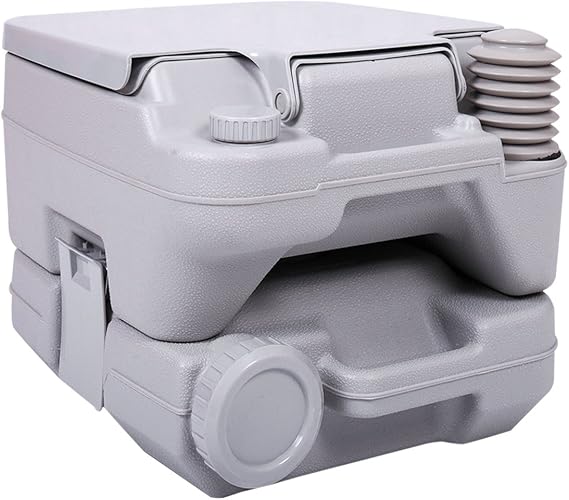 JAXPETY 2.6 Gallon Outdoor Portable Toilet for RV Travel, Camping, Boating & Car, Leak-Proof Cassette Toilet, Grey