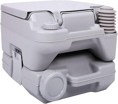 JAXPETY 2.6 Gallon Outdoor Portable Toilet for RV Travel, Camping, Boating & Car, Leak-Proof Cassette Toilet, Grey