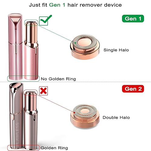 Miniatura 2 de 4 cabezales de repuesto LinMei compatibles con GEN 1 Finishing Touch Flawless removedor de pelo sin dolor para mujer, con cepillos de limpieza y