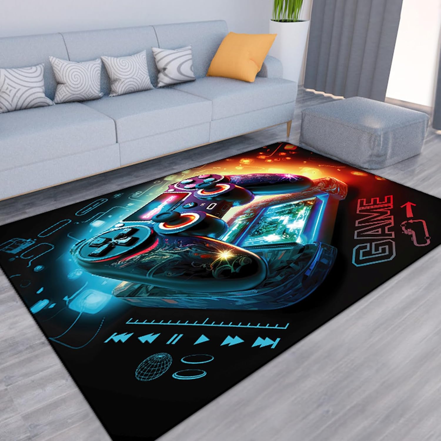 Amazon.com: Lacut Game Area Rug Teen Boys Carpet, 3D Gaming Rugs ...
