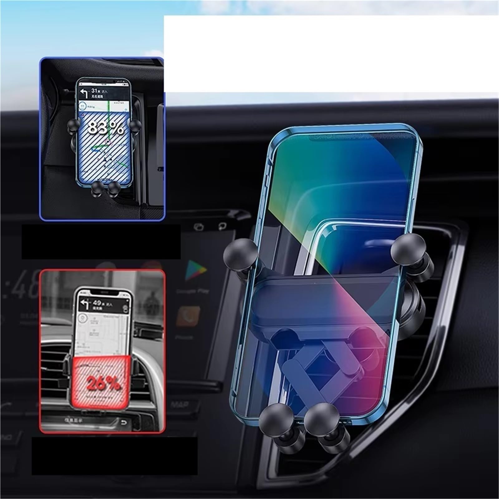 para Samsung Soporte Universal GPS Soporte Teléfono Móvil Soporte Celular Gravedad Accesorios Montaje Ventilación Soporte Móvil Coche