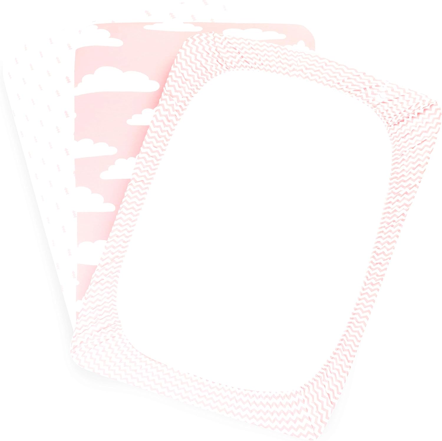Pack n Play Sheets – Premium Pack and Play Sheets 4 Pack – 100% Super Soft Jersey Knit Cotton Playard Mattress Sheets – Portable Playpen Fitted Play Yard Mini Crib Sheet for Girl (24 x 38 x 5)