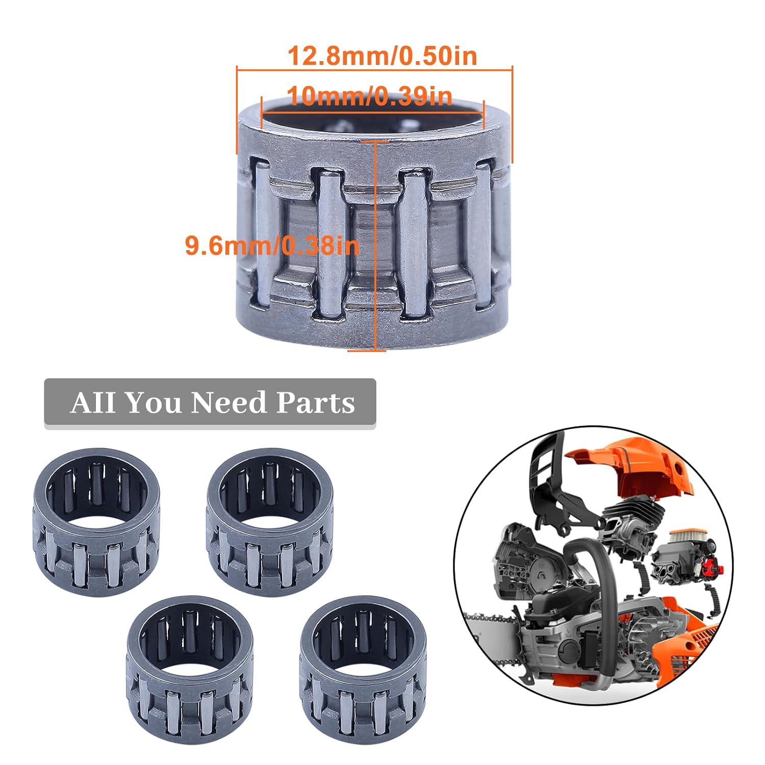 Haishine 5 Pcs 9512 933 2260 Clutch Drum Bearing Fit for Stihl 017 018 MS170 MS180 MS260 MS270 MS290 MS310 MS360 Chainsaw, Sprocket Bearing Replace 512 933 2260