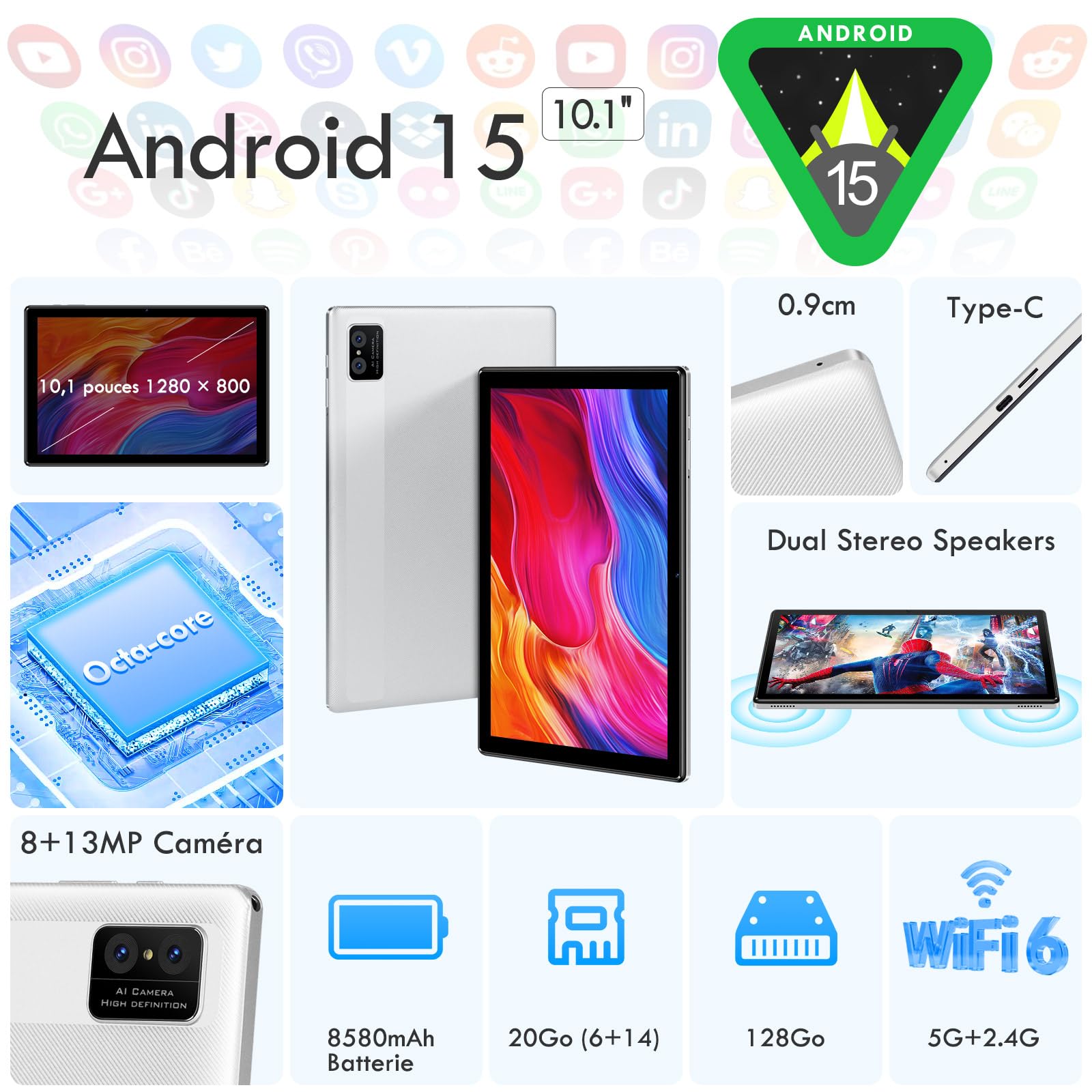 La tablette SIMPLORI T18 offre une construction métallique qui surprend pour son segment de prix.