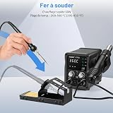 TLBZK 878D 2-en-1 Station de soudage à air chaud Kit pour résumé, pompe de dessalement 5 embouts de soudage, 3 buses à air chaud, pincettes, extracteur IC - 7