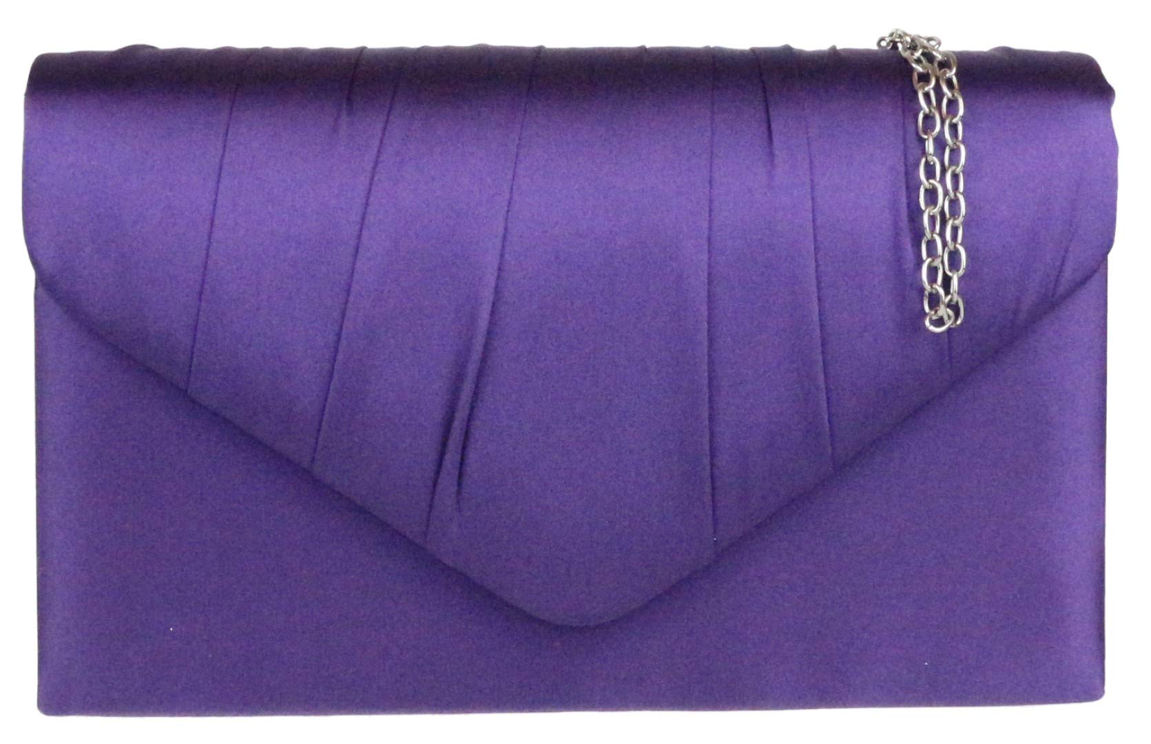 Girly HandbagsWomens Satin Pleated Clutch Bag