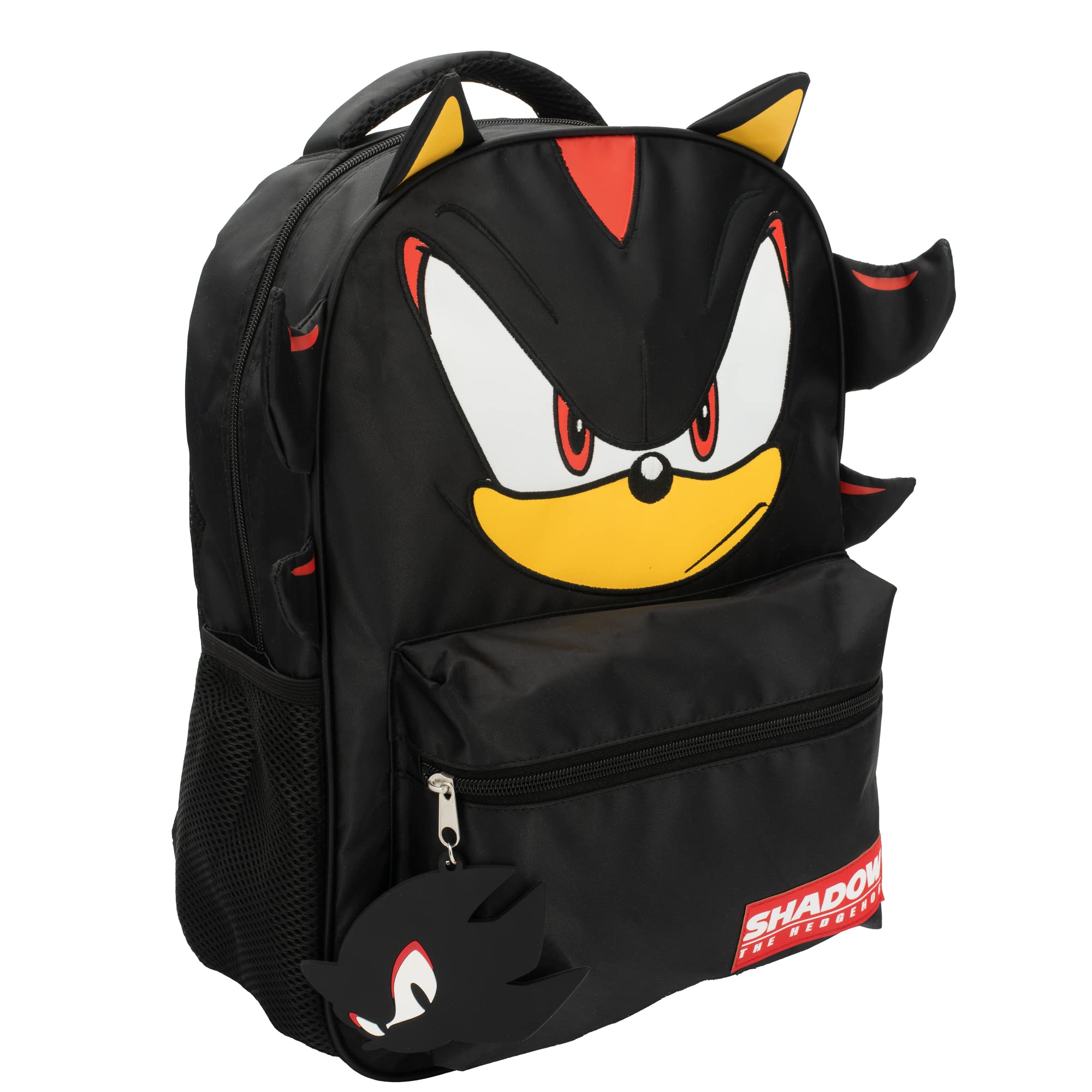 AI ACCESSORY INNOVATIONS Sonic The Hedgehog Backpack for Boys & Girls, Shadow 16 Inch Schoolbag with 3D Features, Durable School Bag for Kids