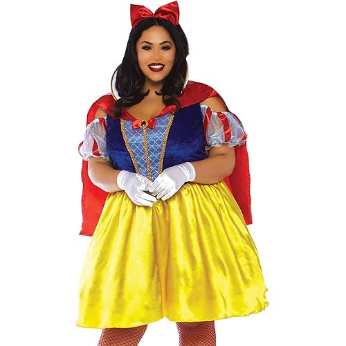 Leg Avenue womens 2 Pc Fairytale Snow White Costume With Velvet Satin Dress, Bow Headband