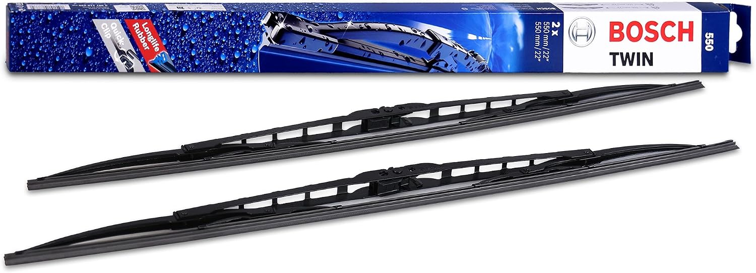 Bosch Wiper Blade Twin 550, Length: 550mm/550mm – Set of Front Wiper Blades