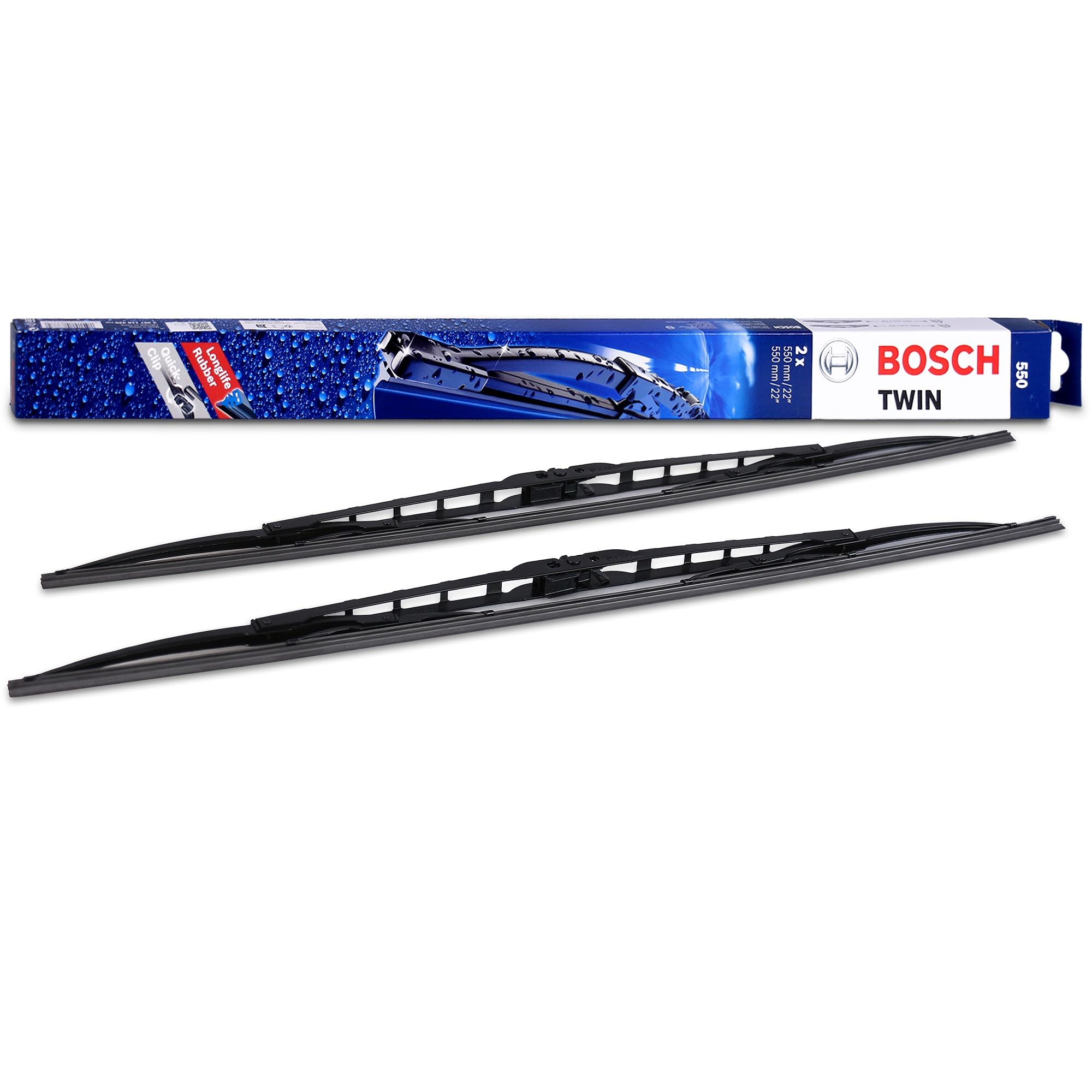 Tergicristalli Bosch Twin 550, Lunghezza 550Mm/550Mm, 1 Set Per Parabrezza Anteriore-image
