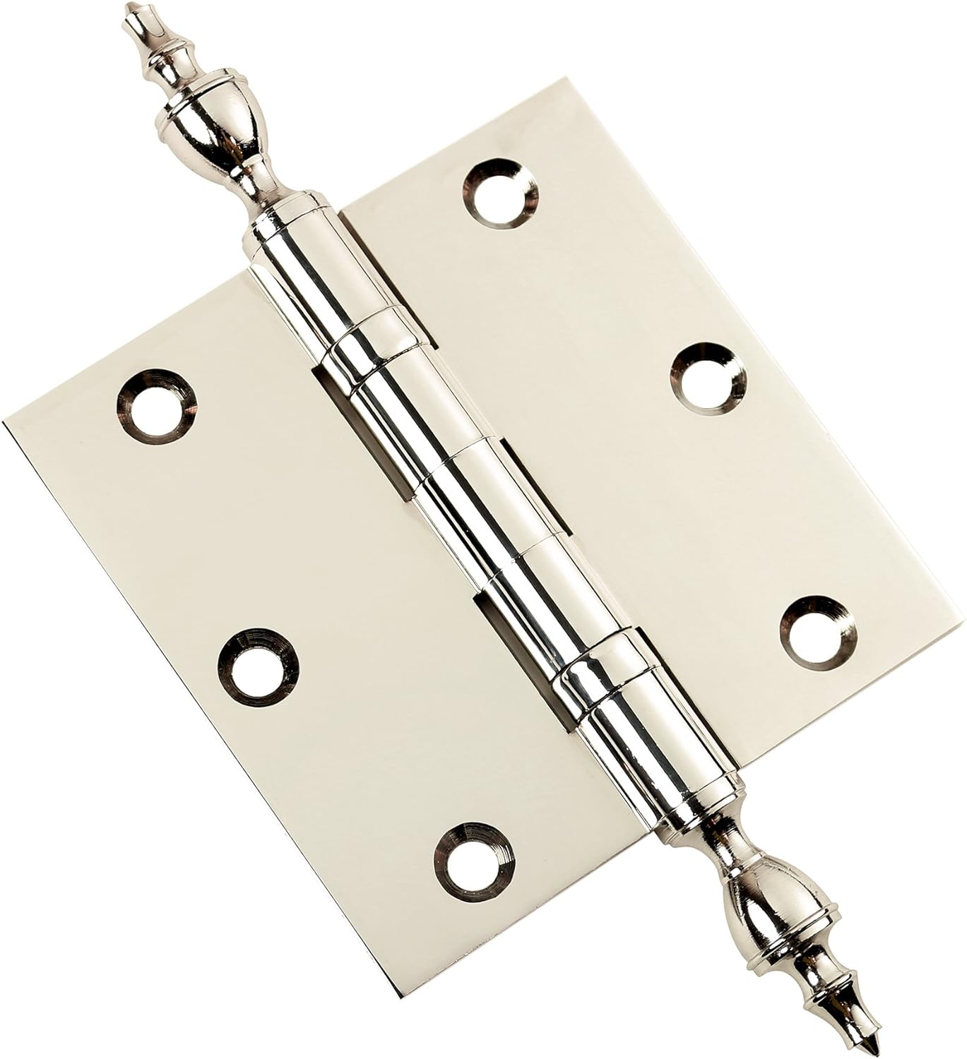 EMBASSY Door Hinge Solid Brass - 3.5 x 3.5 Inch, Heavy Duty, Polished Nickel, Ball Bearings, Rust Resistant Pin, Architectural Designer Grade, Home Improvement, 2 Pack