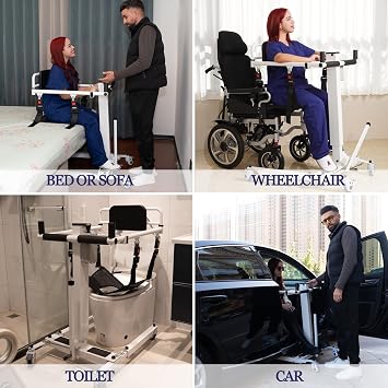 Patient Lift Transfer Chair, Electric Foldable Patient Lift for Home, Wheelchair Lift for Car, Patient Lift Aid, Shower Transfer Chair for Seniors, 275lbs