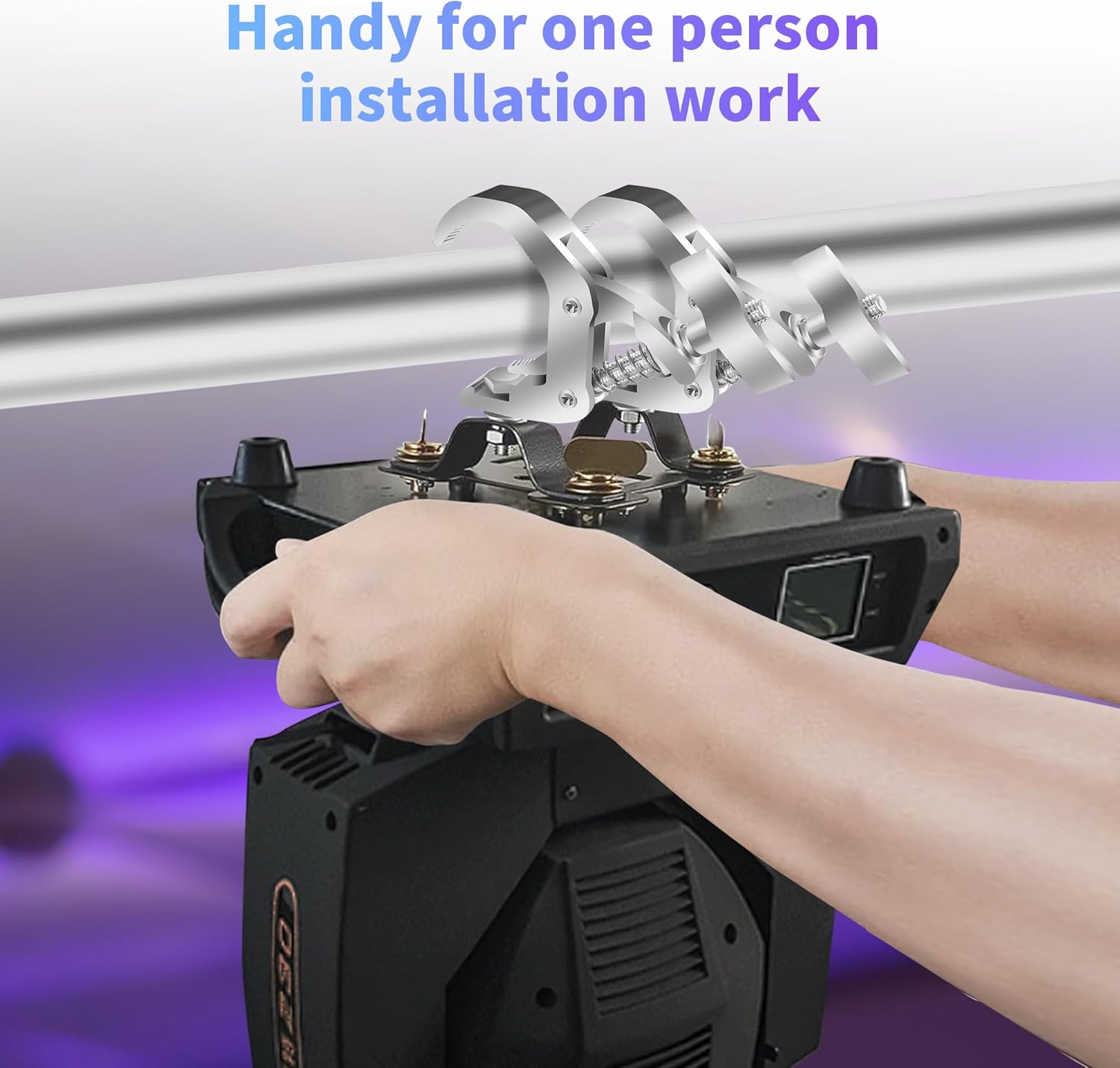 6 Pack Truss Clamp 1.57-2.4 Inch Stage Lighting Clamps Heavy Duty DJ Light Clamps Aluminum Alloy lighting C-Clamp Fit for 40-61 mm OD Tube/Pipe