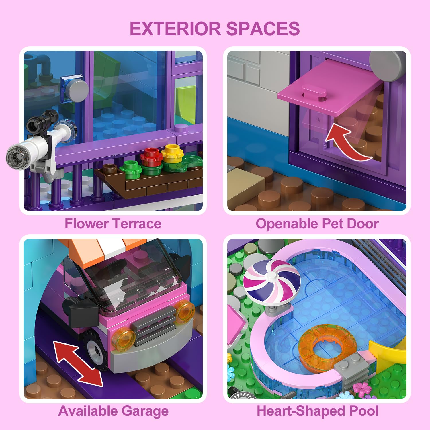 CUBIMANA Friends Casa de Niñas para Construir con Luz LED para Niños 6-14+ | Villa con Coche y Piscina, 1317 Piezas Juego de Construcción Casa Amigas para Juego de rol, Regalo de Cumpleaños para Niñas
