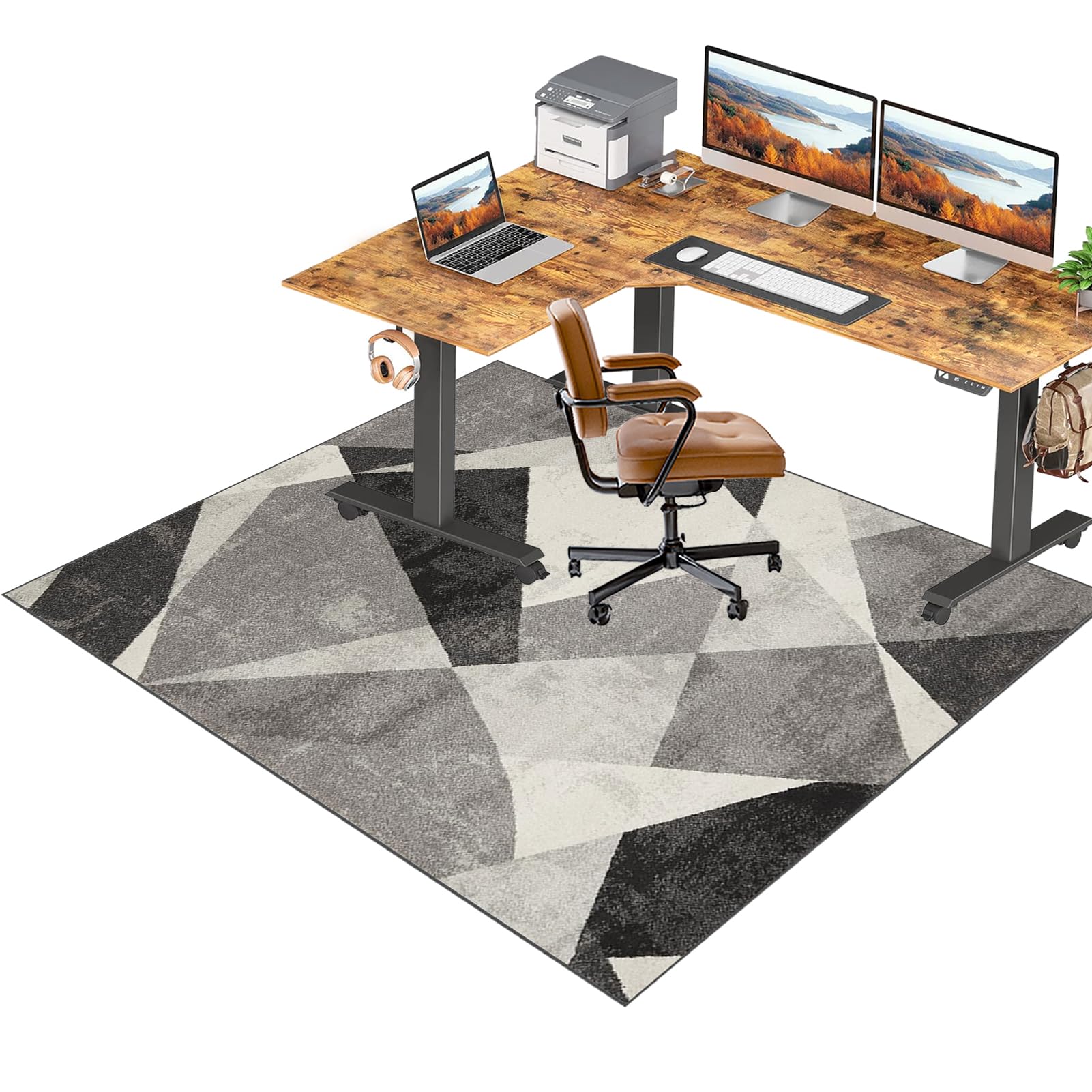 RxiBeFuw Rectangular Office Chair Mat for Low and Medium Pile Carpets, Gaming Chair Mat for Hardwood Floor, Carpet Protector Chair Mat Large Anti-Slip Desk Chair Mat 200 x 300 cm โ image 1