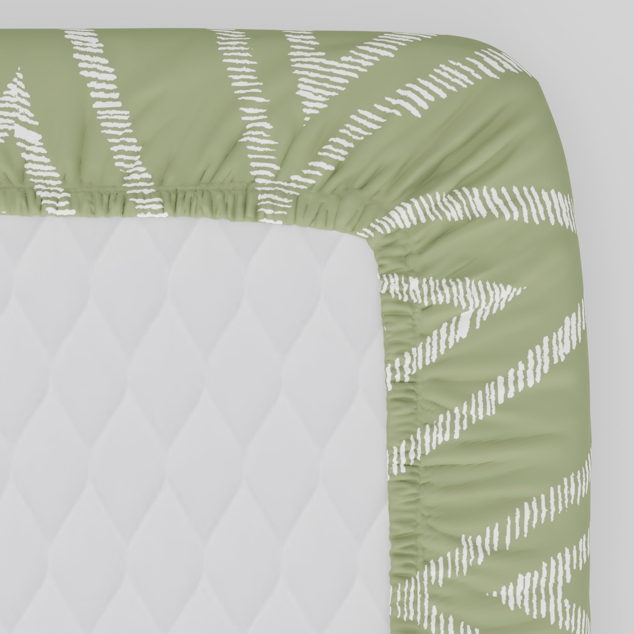 Huesland Cotton Fitted Sheet Set - Sage Green -3