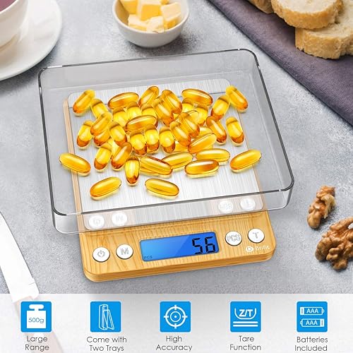 Miniatura 2 de AMIR Brifit - Báscula digital de cocina (actualizada), 17.76 onzas (17.64 oz), báscula de cocina para alimentos con pantalla LCD retroiluminada, 2